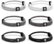 Landical 6 Pcs Braided Cross Bracel