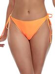 Ocean Blues Women's Black Tie Sides Bikini Bottom Low Rise Swim Bottom Size Medium