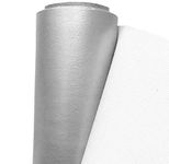 A-Express Faux Leather Fabric Leatherette Vinyl Waterproof Leathercloth Material Clothing Dressmaking Upholstery - 1 Metre 100cm x 140cm Silver