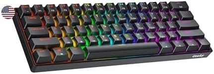 Geeky GK61 SE 60% | Mechanical Gaming Keyboard | 61 Keys Multi Color RGB LED Backlit for PC/Mac Gamer | ANSI US American Layout (Black, Mechanical Speed Silver)