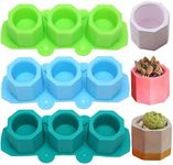 MeiMeiDa 3 Pack Mini Octagon Flower Pot Silicone Molds - Succulent Plant Planter Pot Mold Concrete Cement Plaster Molds, Silicone Ice Shot Glass Molds, DIY Craft Molds for Small Cactus or Seedlings