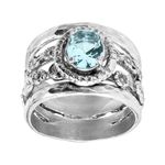 Silpada 'Best Buds' 1 1/2 ct Blue Cubic Zirconia Ring in Sterling Silver