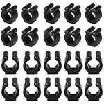 MGGi 20Pcs Wall Mounted Fishing Pole Rod Holder Clips Rubber,Billiards Snooker Cue Locating Clip Holder Regular Fishing Rod Storage Clips Black for Pool Cue Racks or Fishing Rod Storage Rack - Black