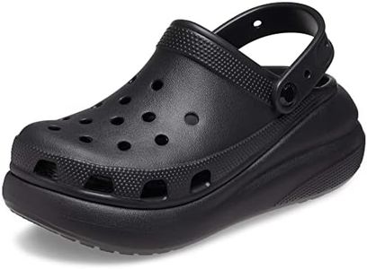 Crocs Unisex Adult Crush Clogs, Platform Shoes, Black, 8 US Women/6 US Men