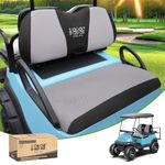 10L0L Golf Cart Seat Cover Set Fit for Club Car DS Precedent & Yamaha, Warm Bench Seat Covers for Cold Winter Weather, Breathable Washable Polyester Mesh Cloth Gray Black Beige Red Blue