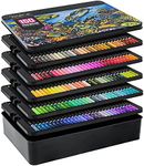 Master 150 Colored Pencil Mega Set with Premium Soft Thick Core Vibrant Color Leads in Tin Storage Box - Professional Ultra-Smooth Artist Quality - Blending, Shading, Layering, Adult Coloring Books