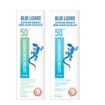 BLUE LIZARD Sheer Mineral Sunscreen SPF 50 Duo Pack for Face & Body, Non-Greasy Sunscreen Lotion, 2 Count, 89ml Tube, 48g Tube