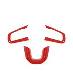 RT-TCZ for Wrangler JL Steering Wheel Trim Decal Panel Red for Jeep Wrangler JL JLU Gladiator JT 2018-2024 Red Interior Accessories 3pcs