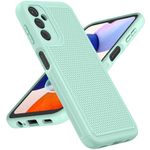 FNTCASE for Samsung Galaxy A14 5G Case: Dual Layer Protective Heavy Duty Cell Phone Cover Shockproof Rugged with Non Slip Textured Back - Military Protection Bumper Tough - 2023, 6.6inch (Mint Green)