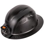 Klein Carbon Fiber Full Brim Hard Hat w/Headlamp, Spartan