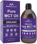 Pure MCT Oil Organic | 100% Coconut Organic MCT Oil C8 C10 Glass Bottle | High Purity Source of Ketone-Boosting C8 & C10 MCTs | Keto Diet, Fasting, Vegan Safe & Gluten Free | 500ml | Ketosource®