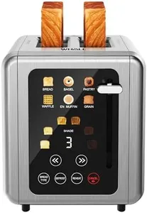 WHALL® Touch Screen Toaster 2 Slice,Stainless Steel Digital Timer Toasters,6 Bread Types & 6 Shade Settings,Smart Extra Wide Slots Toaster With Bagel,Cancel,Defrost Functions