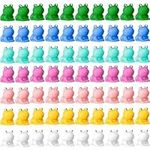 70 Pcs Resin Mini Frogs Figurines Cute Tiny Miniature Garden Ornaments Fairy Animals Moss Landscape DIY Craft for Home Party 7 Colors Frog Decor