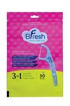 BFresh Flossers 3 in 1 Dental Floss Picks 50 Pcs Mint flavored flosser with tongue cleaner and toothpick for fresh breath and healthy gums