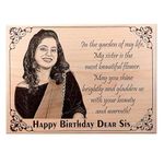 GFTBX Wooden Customized Picture Frame For Sister on Her Birthday (9x7 Inches, Wood), Tabletop Rectangular