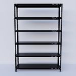 Menage® Slotted Angle Rack with Shelf Shelving Unit Multipurpose Rack(Black) (6 Shelf, 87 X 48 X 15 Inch)(20 Gauge Shelves,14 Gauge Angles)