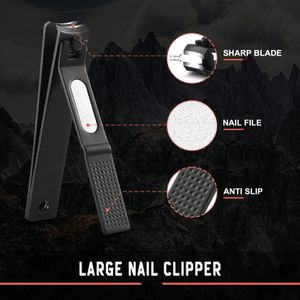 BEZOX Nail Clipper Set, Wide Jaw, Stainless Steel, 2-Piece