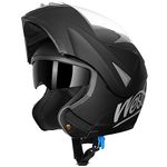 Westt Dirtbike Helmets for Adults - Liftable Chin Half & Full Helmet Motorcycle - Motorcycle Helmets Motorbike Open Face Dual Visor DOT Helmet(M/Black Gold Torque)