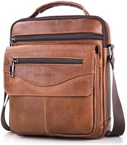 SPAHER Men Leather Handbags Men's Handbags & Shoulder Bags Sling Bag Crossbody Bag Messenger Business Bags Waterproof Travel Bag Daily Man Bag Gift with Adjustable Shoulder Strap for Ipad 11 Inch