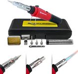 Berkling BSG-568 Butane Soldering Iron Kit - Self-Ignite, Instant Start, Portable Cordless Welding Micro Solder Torch Heat Gun Includes 5 Tips, 15g 60/40 Rosin Core Solder Wire, Mini Wrench, Sponge