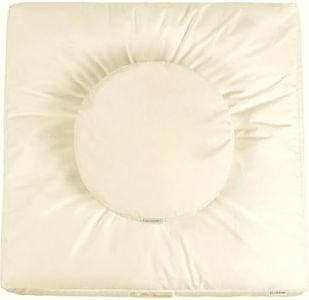 Hihealer Meditation Cushion Set Large Velvet Floor Pillow & Traditional Tibetan Yoga Bolster for Adults Zafu Meditation Mat with Buckwheat Filling (Cream)