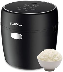 YOKEKON Rice Cooker Small 2L,Mini Cooker and Stainless Steel Rice Cooker for 2-4 People,Low Carb Cooker 8-in-1 Smart Control Multifunction, Delay Timer/Auto Keep Warm/Sushi/Risotto/Cake, Black