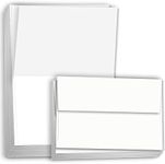 Hamilco White Cardstock Thick Paper Blank Place Tent Folded A2 Cards - Greeting Invitations Stationary - 4 1/4 x 5 1/2" Heavy Weight 80 lb Card Stock for Printer (100 Pack with Envelopes)