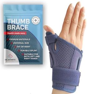 Dr. Arthritis Essentials Thumb Brace, Medical Thumb Splint Right & Left Hand, Wrist and Thumb Support, Dequervains Tenosynovitis Splint, Thumb Spica Splint, Thumb Support for Arthritis (Navy; Single)
