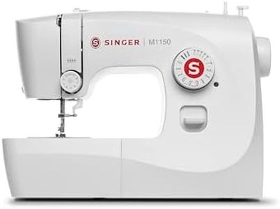 SINGER M1150 Lightweight & Portable Sewing Machine With 45 Stitch Applications, LED Light & 1-step Buttonhole | Used for Mending and Sewing