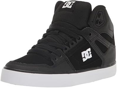 DC Men's Pure High Top Wc Skate Shoes Casual Sneakers, Black/Black/White, 9.5