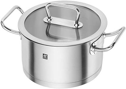 ZWILLING 65122-200 Pro Stew Pot 7.9 inches (20 cm) (with Glass Lid), Two-Handed, Stainless Steel, 3-Layer Bottom Structure, Induction Compatible