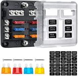 6-Way Marine Fuse Block,Waterproof 