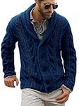 Mens Cable Knit Cardigan Sweater Sh