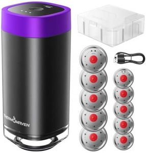 ThermoMaven Mason Jar Vacuum Sealer Kit with 10 Pcs Patented Reusable Lids, 4-in-1 Automatic Vacuum Sealer for Canning Jars, Vacuum Bag, Container, Wine Stopper, One-Handed, Auto-stop, Black