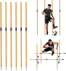 Hikeen Agility Poles, 6 Pack 6ft Soccer Training Poles, Adjustable Detachable Speed and Agility Training Equipment for Football, Practice Accessories for Adults Youth