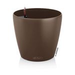 Lechuza Self Watering Plant Pot CLASSICO Color 35 Garden Flower Indoor and Outdoor Plastic Planter with Drainage Hole D35 H30 cm Nutmeg