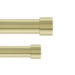 Umbra Cappa Double Set for Window Drapery – Extends from 66 to 120 Inches and Includes 2 Adjustable Curtain Rods, Matching Finials, Brackets & Hardware, 121.63 x 5.5 x 2.88, Brass