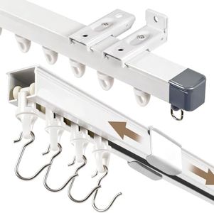 Ceiling Track for Curtains - Curtain Track Wall Mount, Adjustable Length Drape Rail with Smooth Sliding for Room Divider/Bathroom/RV/Closet, Fits Triple Fold, Pinch pleat and Grommet(3.2-15.1 FT)