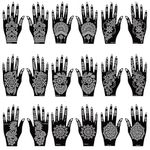 18 Sheets Henna Stencils Henna Tattoo Stencil Kit, Hand Henna Temporary Tattoo Stencils for Women and Girls Arabian Realistic Tattoo Stickers