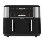 AeroFry Air fryer - 9 Litres, DUAL ZONE Digital Airfryer,Uses No Oil, Max Crisp, Roast, Bake, Reheat, Dehydrate, Cook 8 Portions, Non-Stick Dishwasher Safe Baskets, 2 Years Warranty !!!