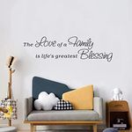 Wall Decals for Living Room, Wall Stickers for Living Room, (Easy to Apply), Wall Decor Vinyl Art Couple Photo Love Farmhouse Husband Wife Marriage Words Signs, Family Quotes Inspirational Home Sayings Positive Romantic Decorations Bathroom, The Love of A Family is Life's Greatest Blessing 35"X9.8"