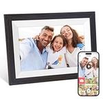 Hesmor Digital Photo Frame WiFi, 10.1 Inch Digital Picture Frame, 1280x800 IPS LCD Touch Screen, Auto-Rotat Built in 32GB storage,Black and Wood Grain