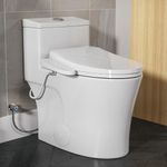 HOROW T0338W One Piece Toilet with Smart Seat, Elongated ADA Height Toilets with Heated Seat, Luxury Smart Toilet with Bidet Built-in, Dual Flush 12'' Rough-in, Standard White Toilet