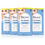 Biore Original, Deep Cleansing Pore Strips, Nose Strips for Blackhead Removal, with Instant Pore Unclogging, features C-Bond Technology, Oil-Free, Non-Comedogenic Use,14 Count, 4-pack