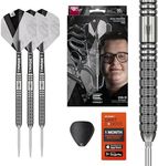 Target Darts Beau Greaves Steel Tip Dart Set, 25G | 90% Tungsten Darts, Pro Grip Dart Shafts & Pro UItra No.2 Flights, Swiss Points Silver & SP Tool Included | Player Edition Professional Dart Set