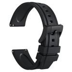 WOCCI 20mm Hevea Watch Strap, FKM Rubber (Not Silicone), Quick Release Replacement Band for Men, Black Buckle (Black)