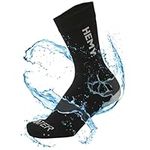 Unisex High Performance Waterproof All Weather Outdoor Sports Socks - Black (Large, Crew - Black)