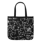 Firtink Cat Tote Bag Canvas Tote Bag with Zip Women's Reusable Shopping Bag with Pocket Black Washable Foldable Canvas Tote Bag for Women Girls