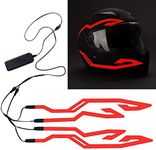 JIGUOOR 4pcs Night Riding Signal Helmet Light, Multi-Mode LED Light Strip Decor Kit - Red, Battery Powered