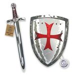 Liontouch Maltese Crusader Knight Toy Sword & Shield | Medieval Pretend Play Set in Foam for Children with Classic Red Cross Theme | Safe Weapons & Battle Armor for Dress Up & Costumes for Kids